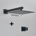 Kit Ducha Chuveiro 20×20cm Inox 304 Com Acabamentos Registros Preto/Cromado Para Chuveiro Banheiro