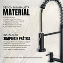 Torneira Gourmet para Cozinha com Misturador Preto Fosco