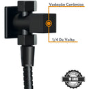 Ducha Higiênica Chuveirinho Quadrada Metal Preta 2 saidas