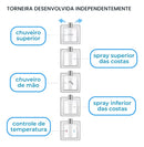 Ducha De Inox Com Hidromassagem Cascata Modelo Round