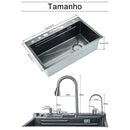 Kit Cuba Cozinha Cascata Gourmet Aço Inox Com Torneira Flexível
