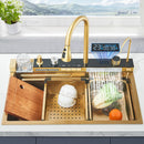 Kit Cuba Cozinha Cascata Gourmet Aço Inox Com Torneira Flexível