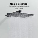 Kit Ducha Chuveiro 20×20cm Inox 304 Com Acabamentos Registros Preto/Cromado Para Chuveiro Banheiro