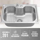 Cuba Pia Cozinha Gourmet 60x42cm Aço Inox 201