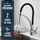 Cuba Para Pia De Cozinha Gourmet Kit Dupla Quadrada C/ Torneira Flexível